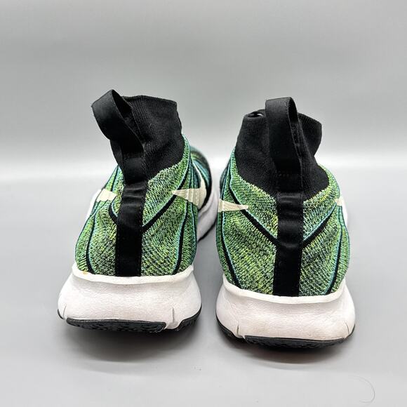 Nike Shoes Men 13 Black Green White Free Flyknit Chukka Mid Top Running Sneakers - Picture 7 of 11